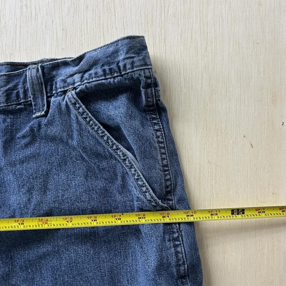 Wrangler Denim Cargo Shorts Mens 38 Blue Medium Wash Relaxed Fit 9 Inseam Summer